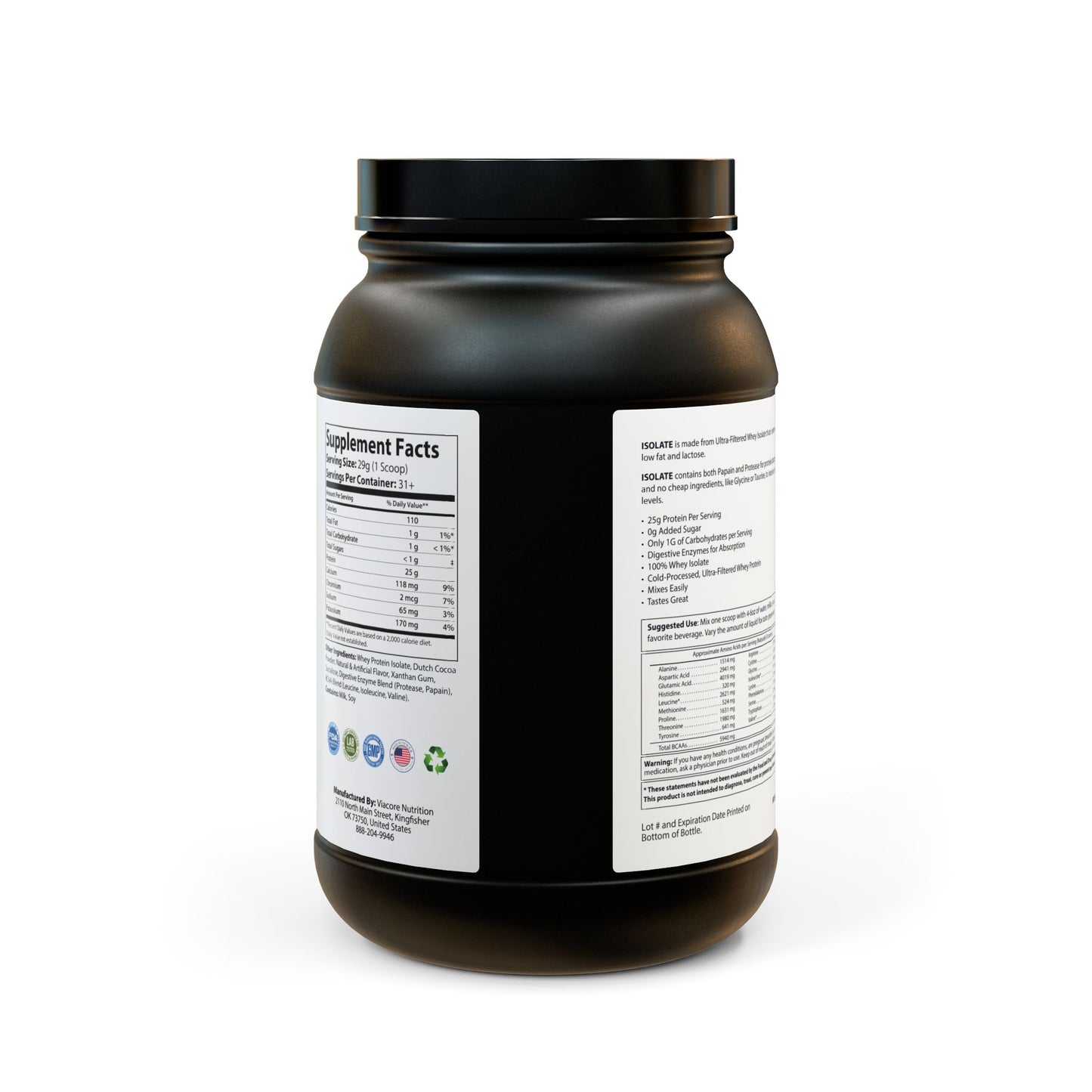 NOT DUBAI CHOCOLATE - Whey Isolate Protein Supplement (907g, 2lb)