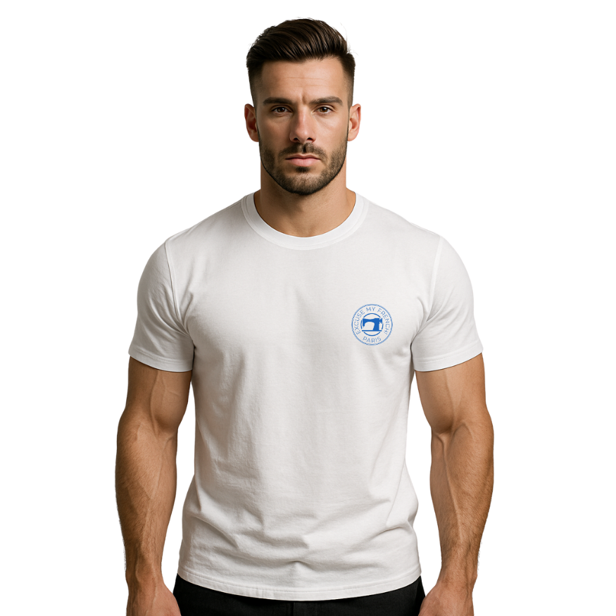 EXCUSE MY FRENCH! - Tee Shirt w/blue logo