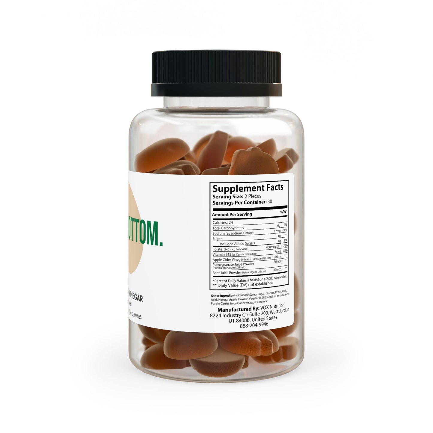 POWERBOTTOM - Apple Cider Vinegar Gummies (60 Gummies)